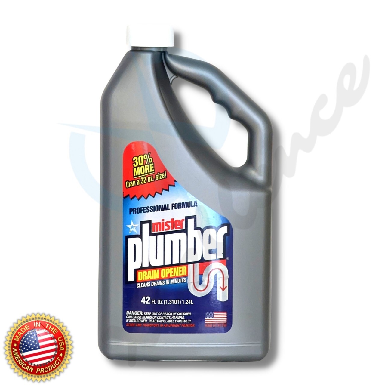 Mister Plumber Drain Opener Drain Cleaner 42 fl. oz. Lot of 2 Bottles, USA Made