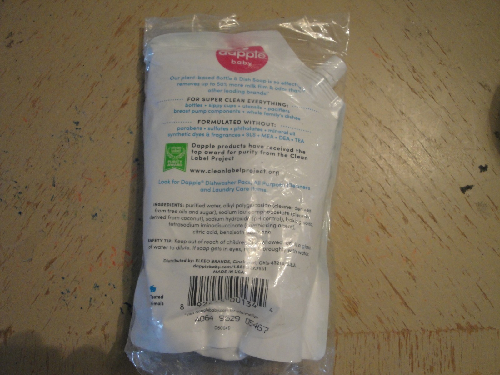 Dapple Bottle And Dish Liquid Soap Refill – Fragrance Free – 34 fl oz #P20