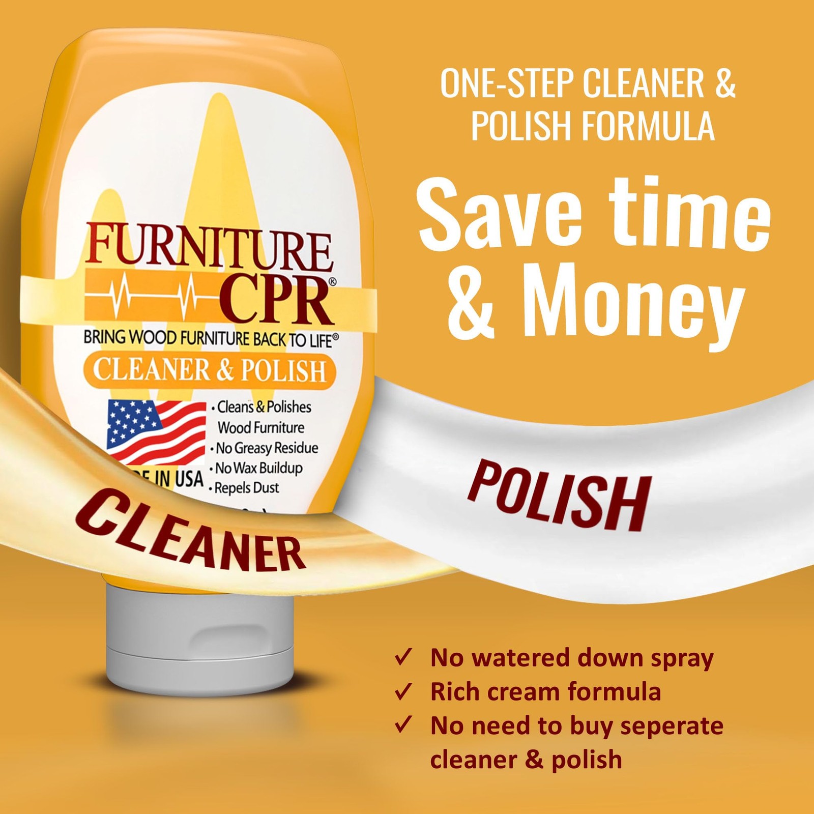 Wood Furniture Cleaners & Polish 18oz-Cabinet Cleaner for Woods Paneling, Doo…