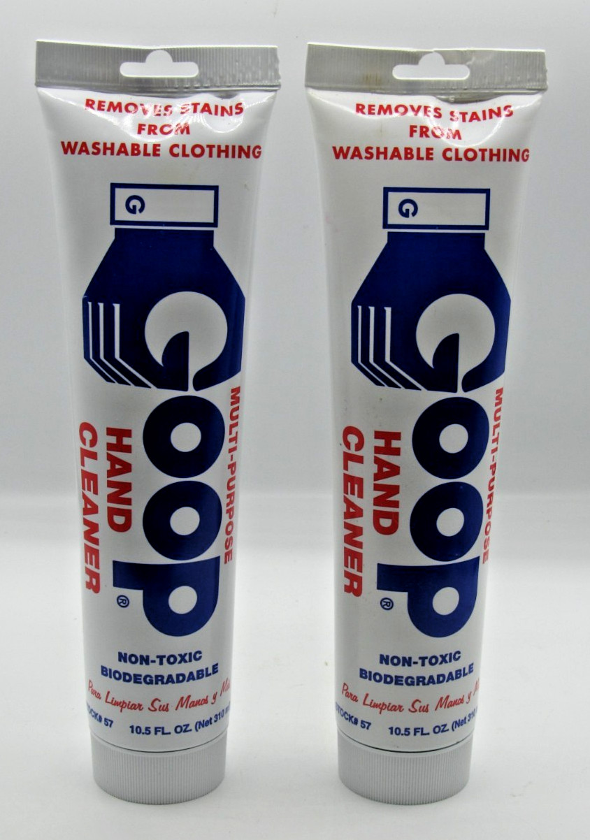 Lot of 2 GOOP Original Hand Cleaner Stain Remover Waterless 10.5 oz Tube x2 New