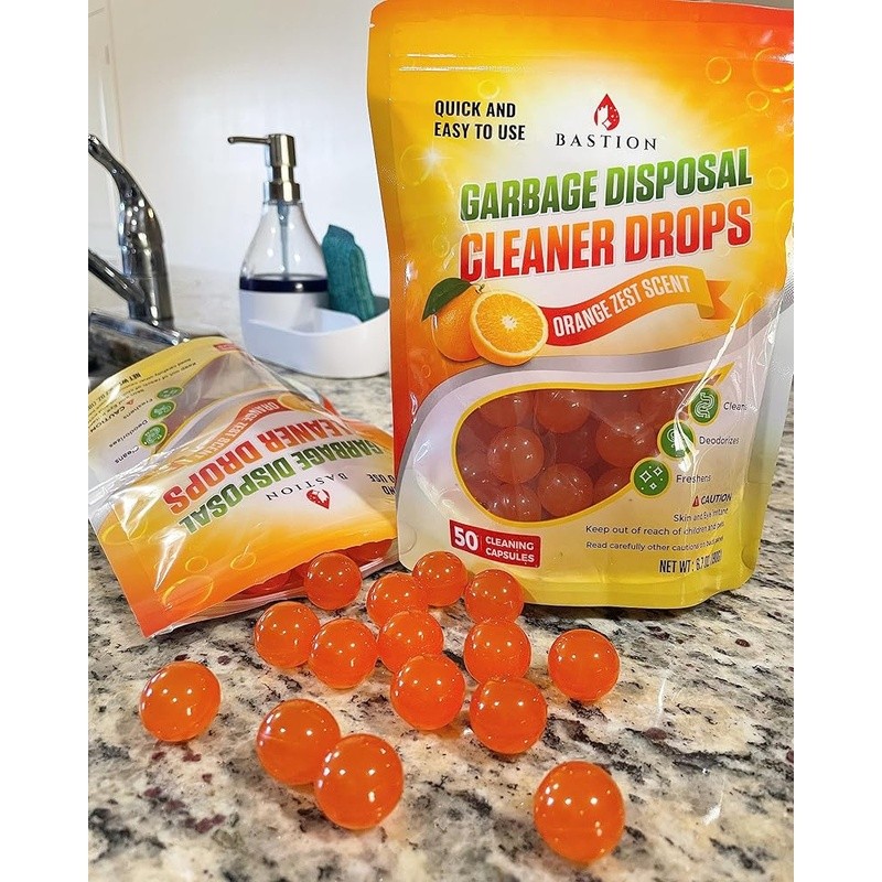 50 Garbage Disposal Cleaning Drops Zest D-Limonene Natural Fresh Odor Remover US