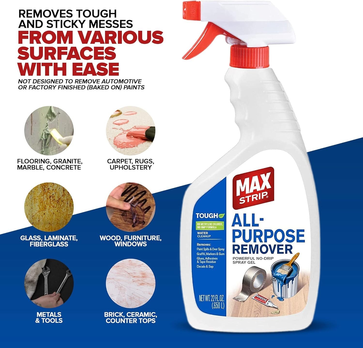 Max Strip All-Purpose Paint Remover Spray 22oz – Eco-Friendly Gel Solution