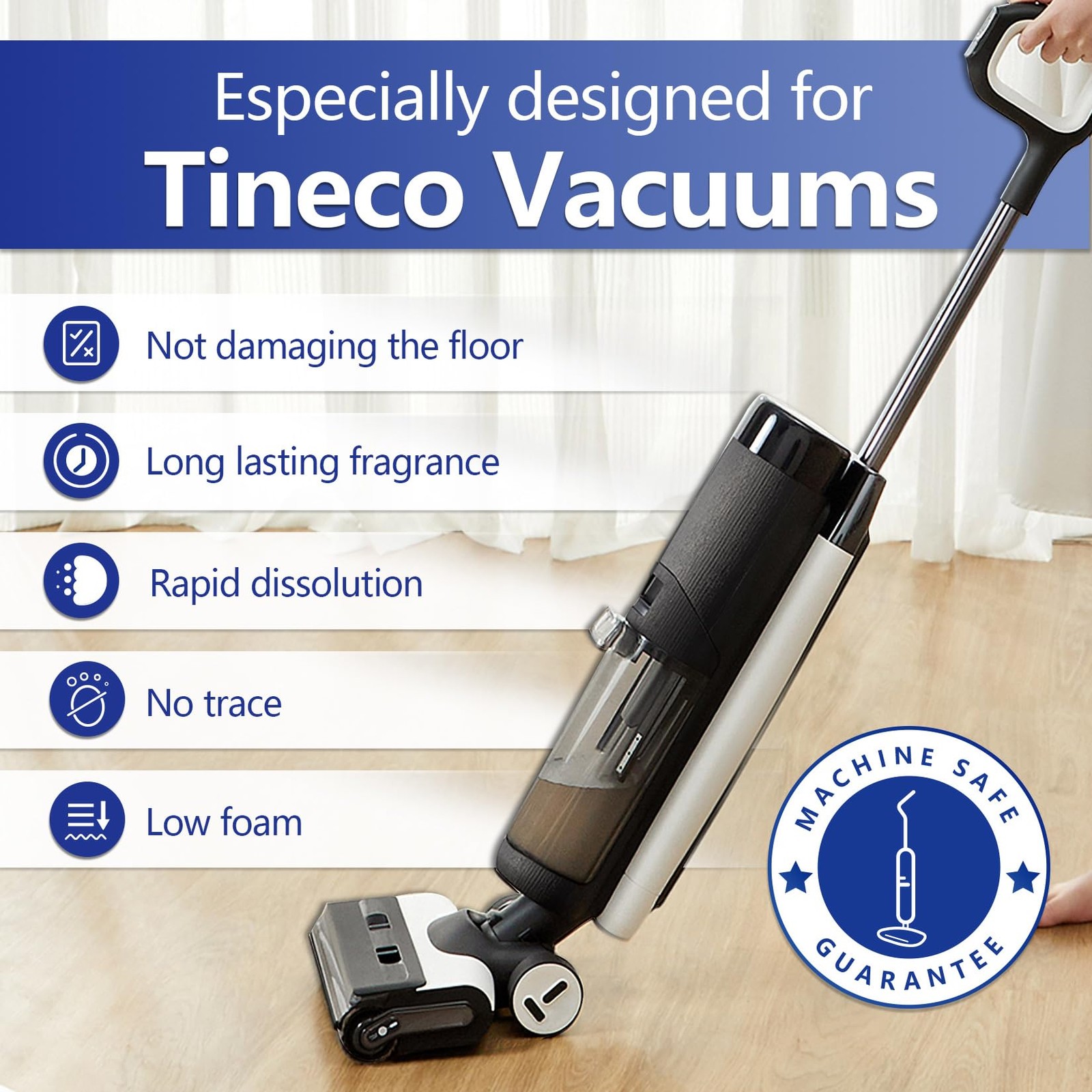 Floor Cleaning Solution, 50PCS Pet-Safe Formula Cleaner with Tineco Vacuum Mo…