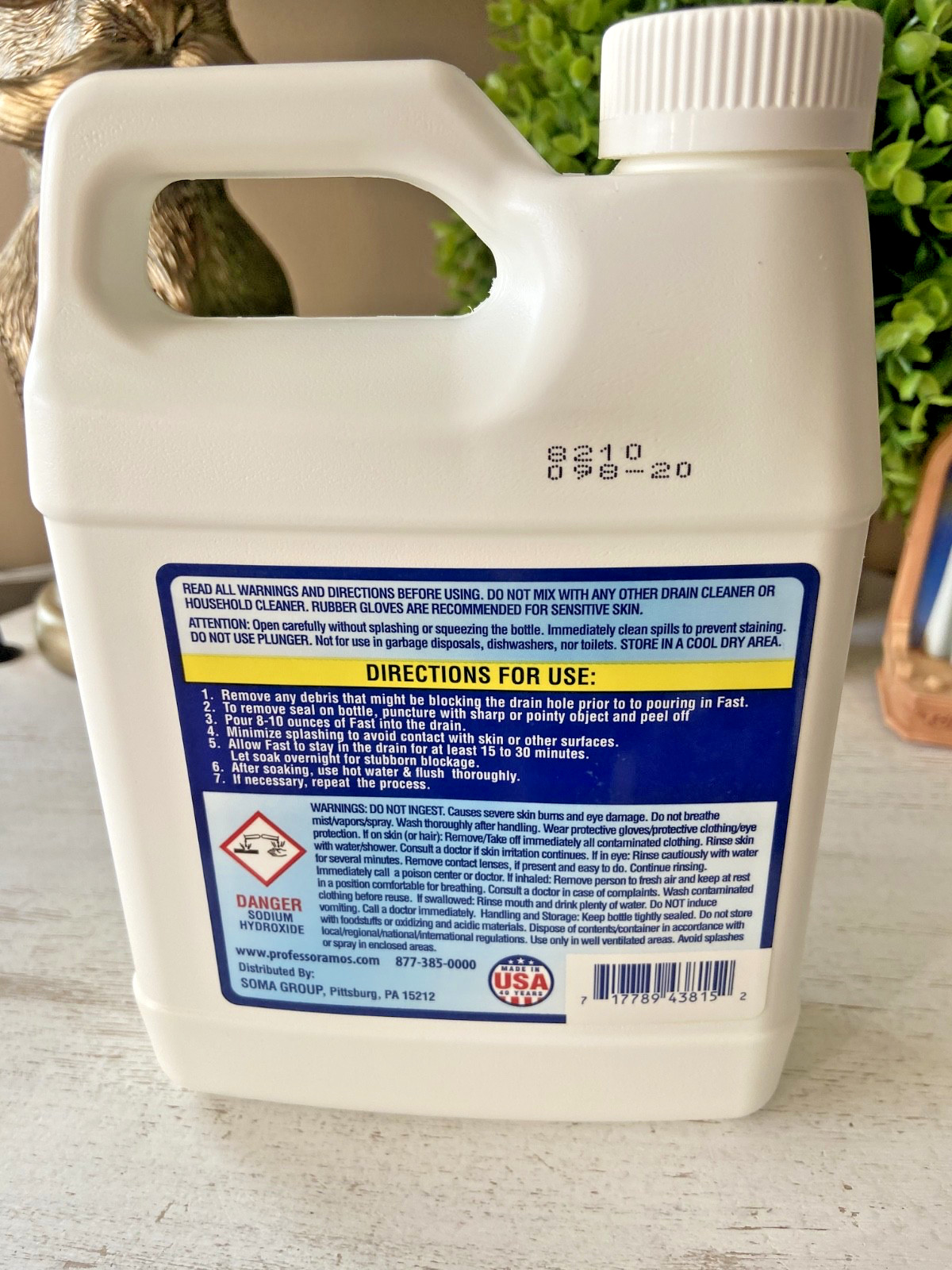 NEW Professor Amos Super Fast Drain Cleaner 32 Oz Made In USA
