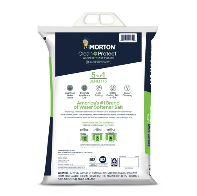 (4 pack) Morton® Clean and Protect Plus Rust Defense Water Softener Salt Pellets