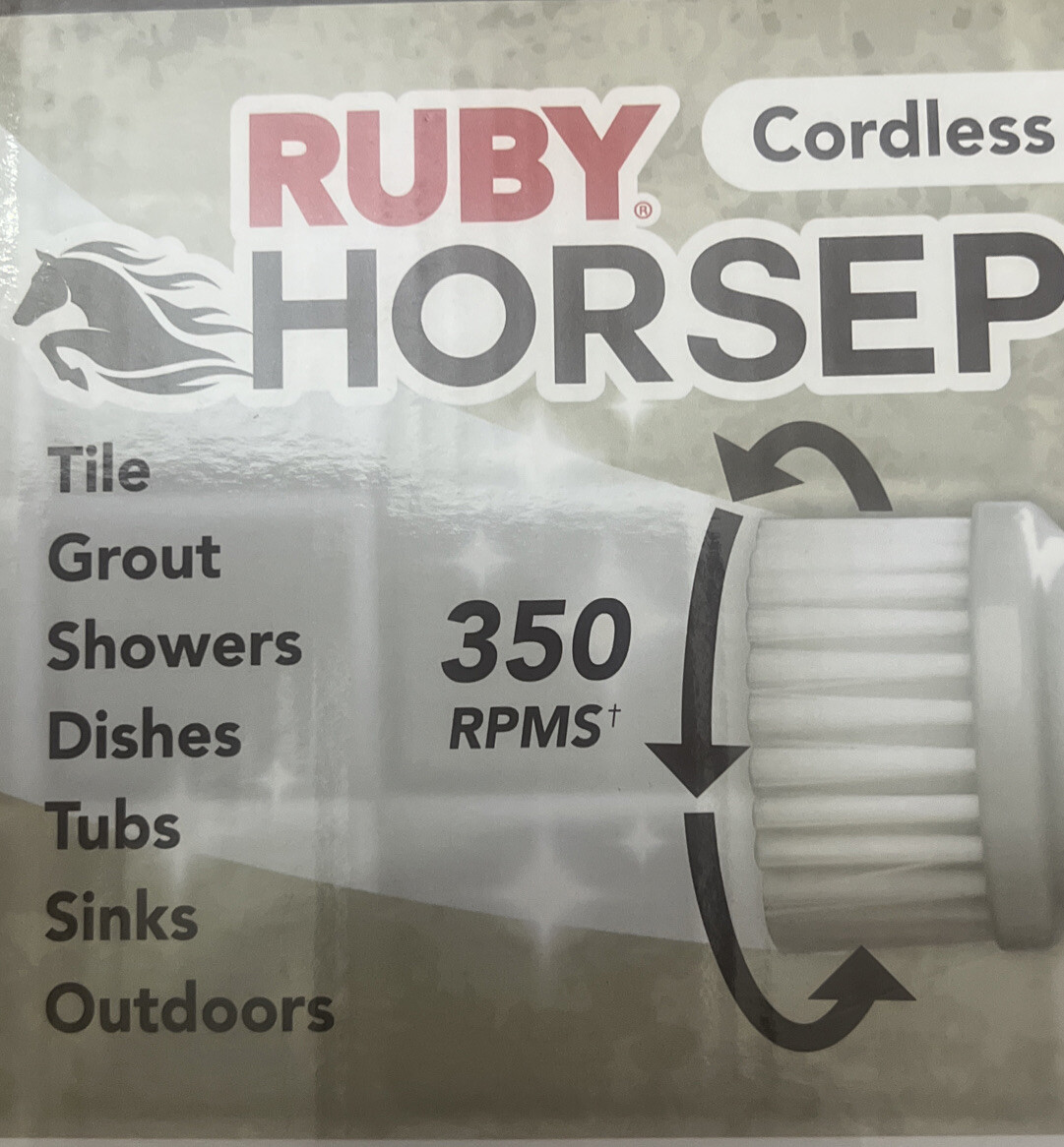 Ruby Horsepower Handheld Cordless Rechargeable Spinning Power Scrubber BRAND NEW
