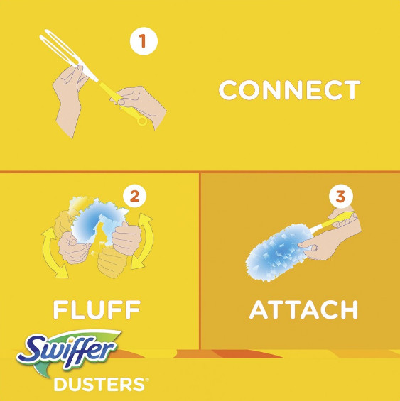 Swiffer 21459 Dusters Refills Unscented Dust Lock Fiber Blue 10 Ct Box Single