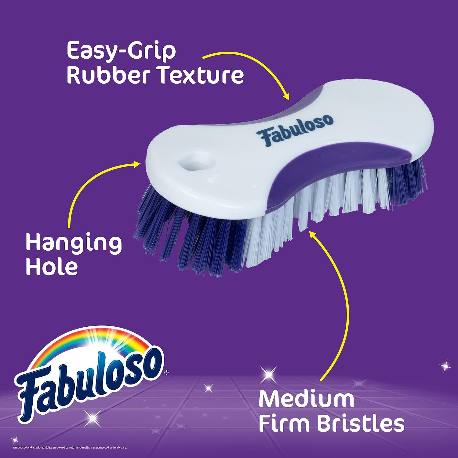 Cleaning Brush, Compact Hand Scrub Brush with Easy Grip Rubber Texture for Kitch