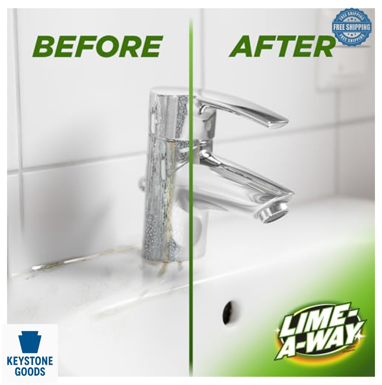 Hard Water Stain Remover Spray 32oz Tough Lime Calcium Rust Bathroom Cleaner