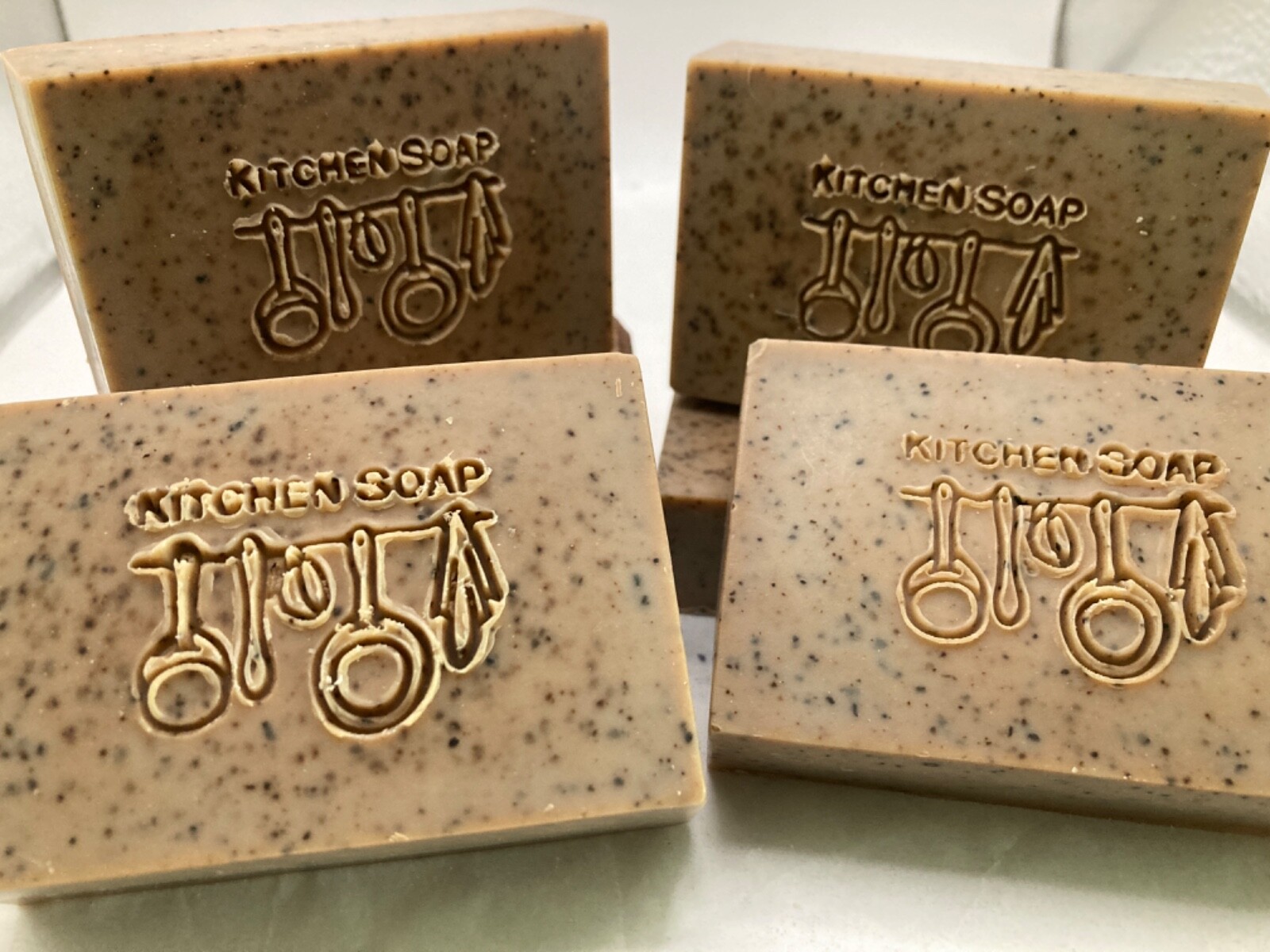 Kitchen Dishwashing Bar Soap Made With Real Coffee Lot 4 Bars 3.4 – 3.8 oz. Each