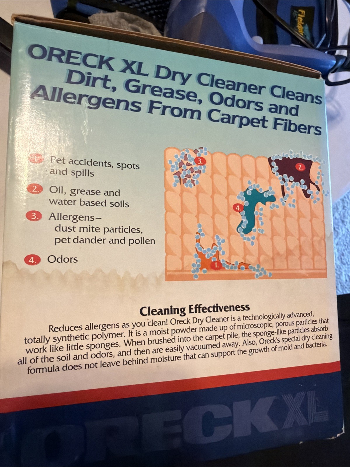 Oreck XL Dry Carpet Cleaning System Kit Used Soil Release Brush Powder Cleaner