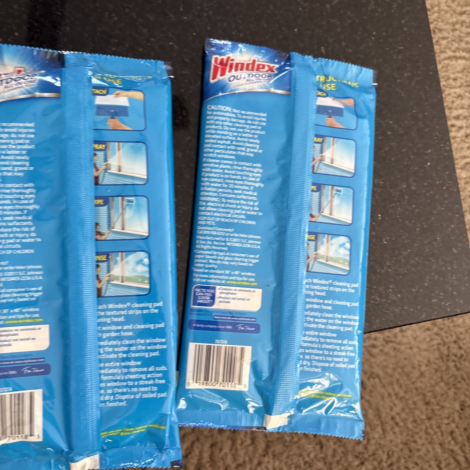 NEW 3 Windex Outdoor Glass Cleaning Pad Refills 6 Pads Total Sealed Discontined