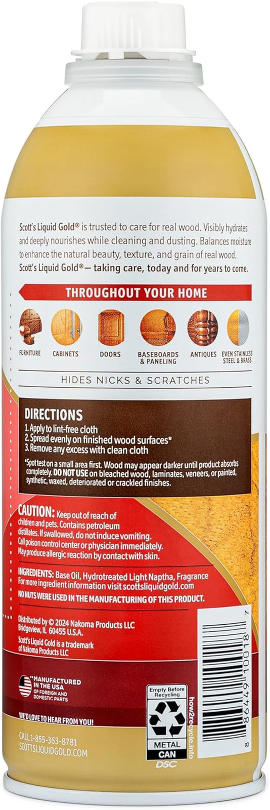 Pourable Wood Cleaner and Polish (Non-Aerosol), 14 Oz, Six Pack