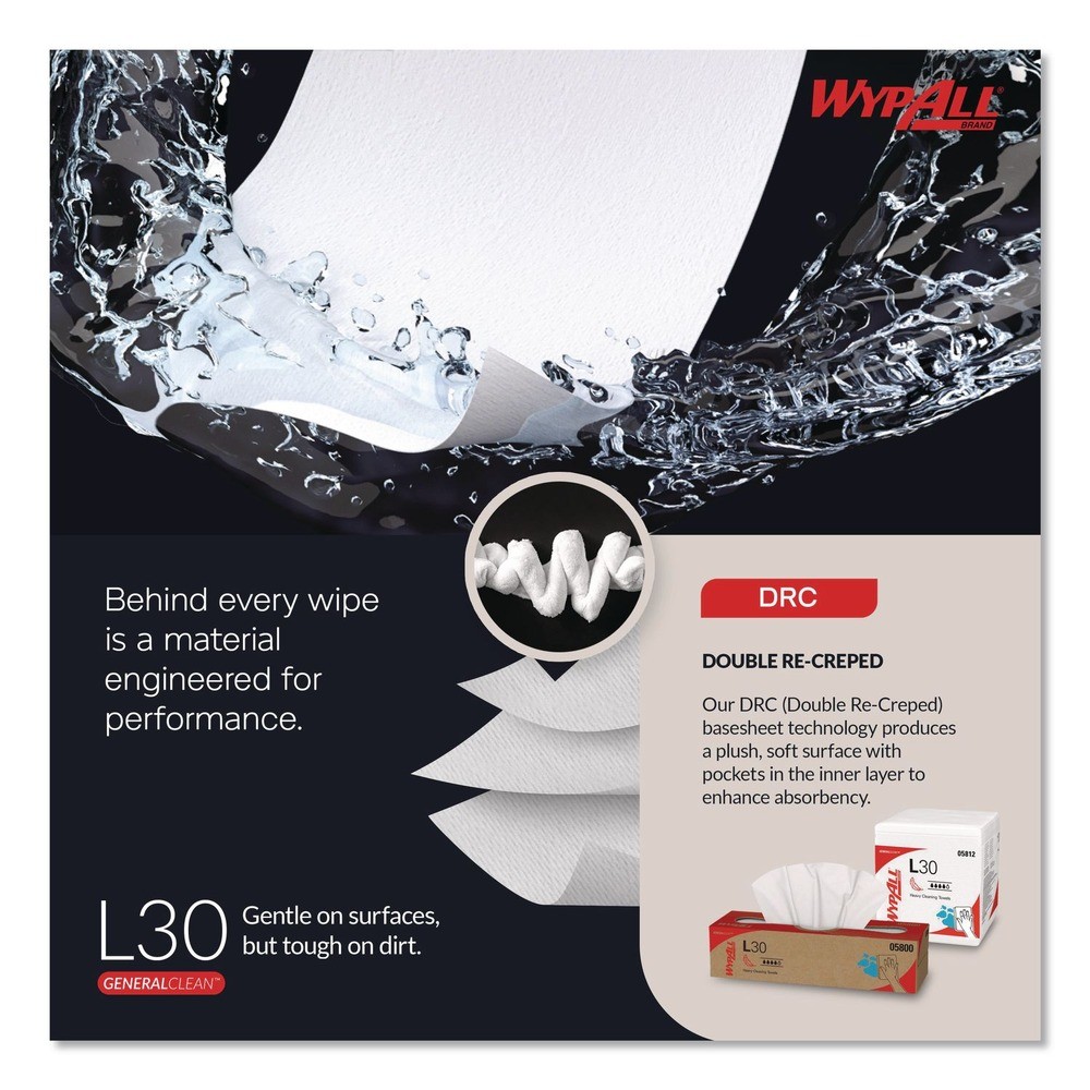 WypAll 05812 L30 Quarter Fold 12.5″ x 12″ Towels (90/PLYPK, 12 PLYPK/CT) New
