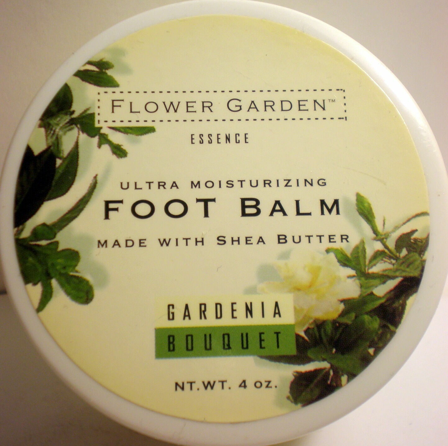 FLOWER GARDEN FOOT BALM 4.0 OZ. WITH SHEA BUTTER GARDENIA BOUQUET MOISTURIZING