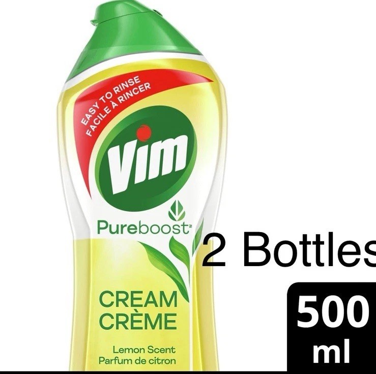 2 X Vim LEMON SCENT Multi-Purpose CREAM Cleaner 2 Large X 500ML Bottles IMPORTED
