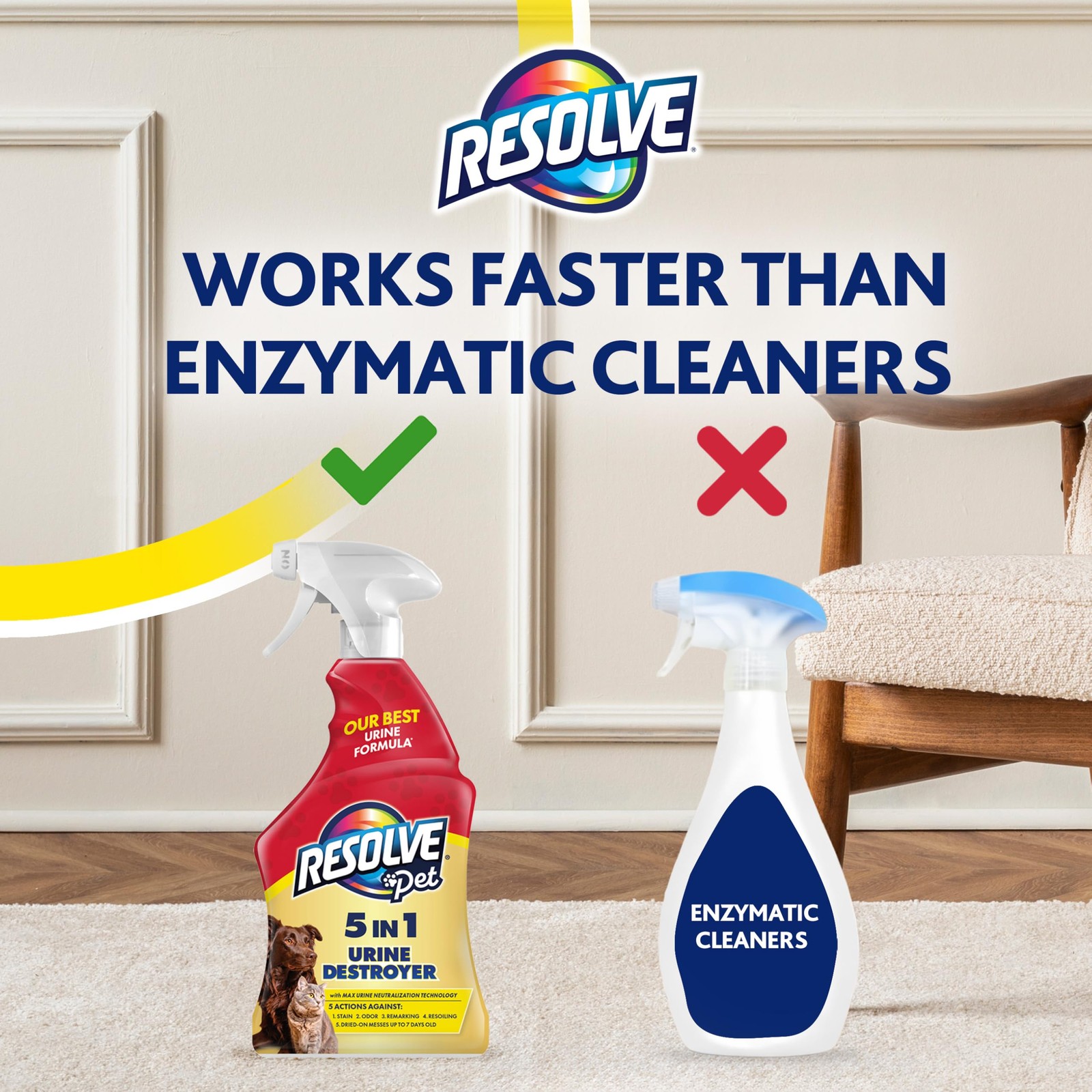 5-in-1 Urine Destroyer Carpet Cleaner Spray – Urine Eliminator for Pet Stains…