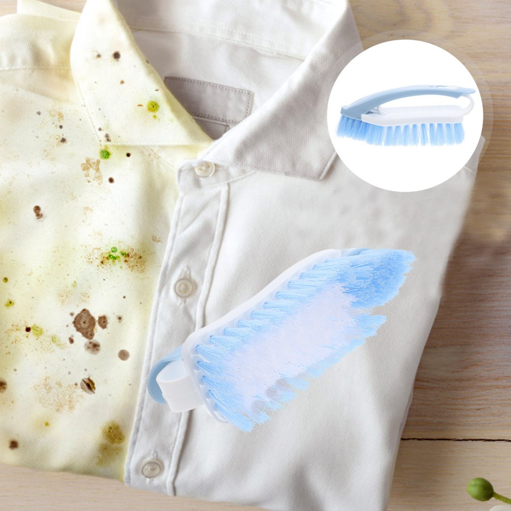 Sneaker Cleaning Brush with Firm Dense Bristles and Lightweight Curved Handle