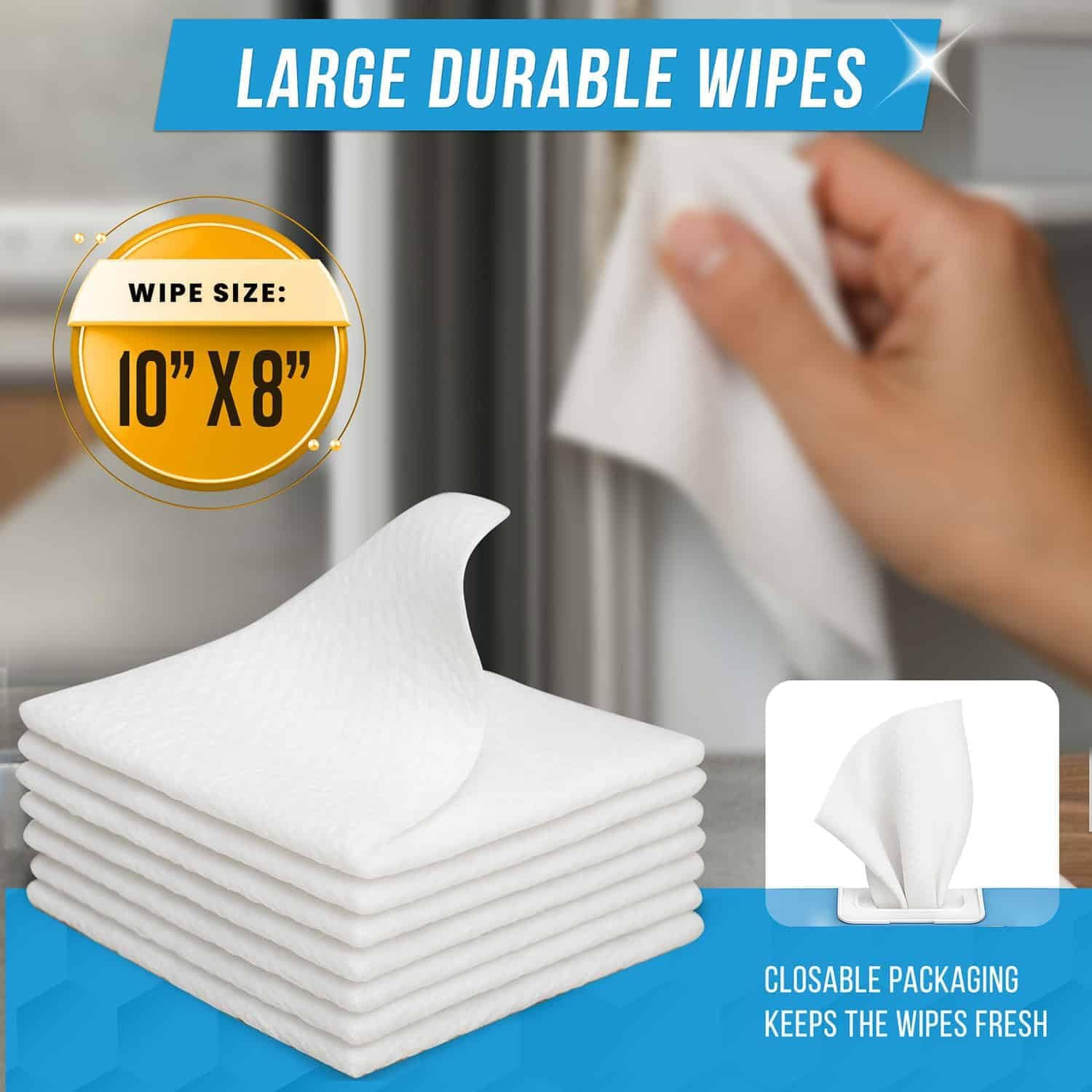 24 ACTIVE Cleaning Wipes – Heavy Duty for Appliances, Countertops, Tile, Fridge