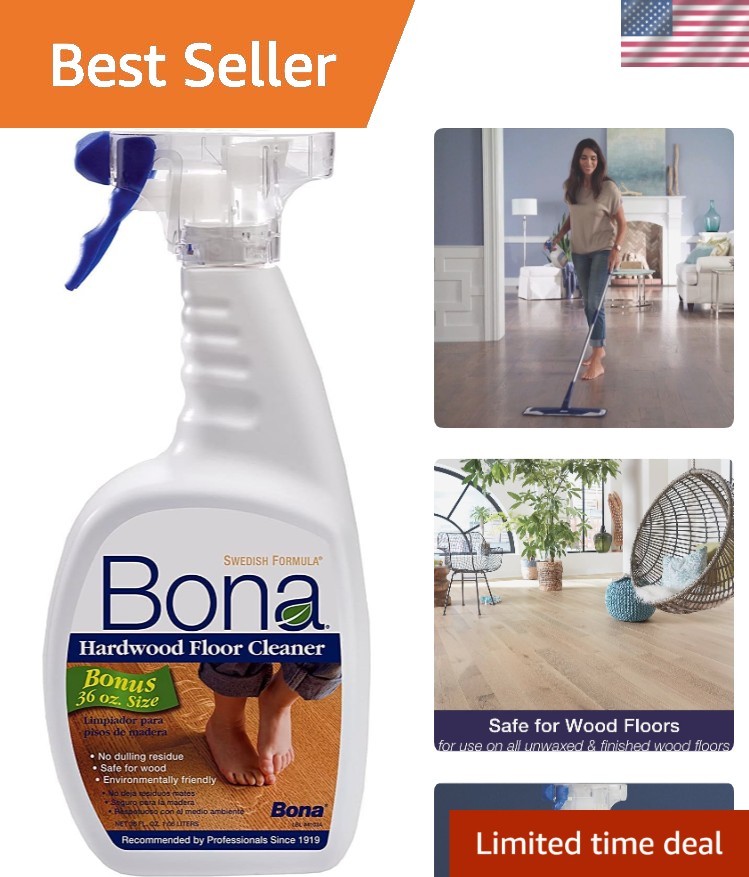 Hardwood Floor Spray Cleaner, 36 oz – No Dulling Residue & Safe for Wood