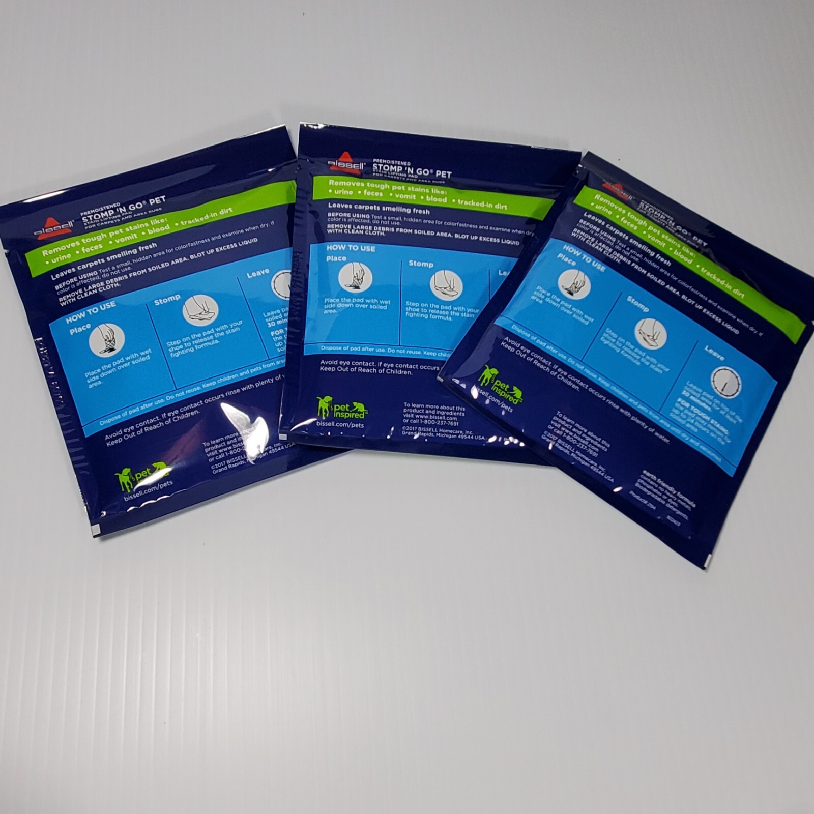 Lot of 3 Stomp ‘n Go Pet Stain Lifting Pads New Factory Sealed