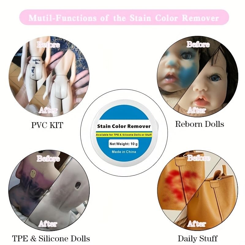 Stain Color Remover for TPE Dolls Silicone Dolls,Dechroming Cream for PVC Kit…