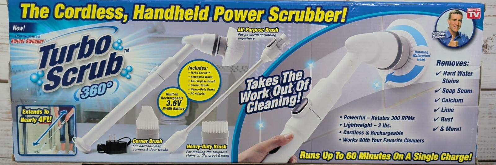 Turbo Scrub 360 Cordless Scrubber for Floor and Tile – Perfect Gift