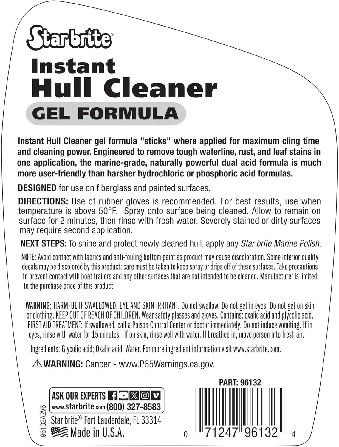 Instant Hull Cleaner – 32 Oz Gel Spray – Easily Remove Stains, Scum Lines & G…