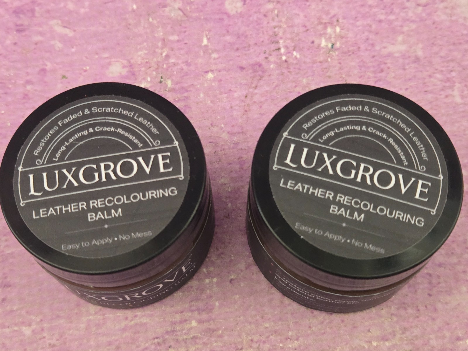 Luxgrove Dark Brown Leather Recolouring Balm LOT OF 2 Scratched Leather Repair