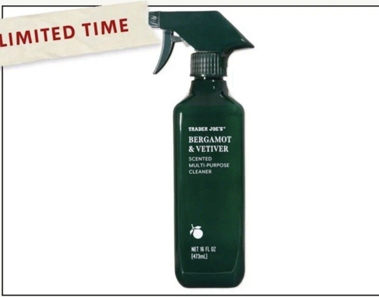 Trader Joe’s BERGAMOT & VETIVER SCENTED MULTI-PURPOSE CLEANER Spray Holiday New