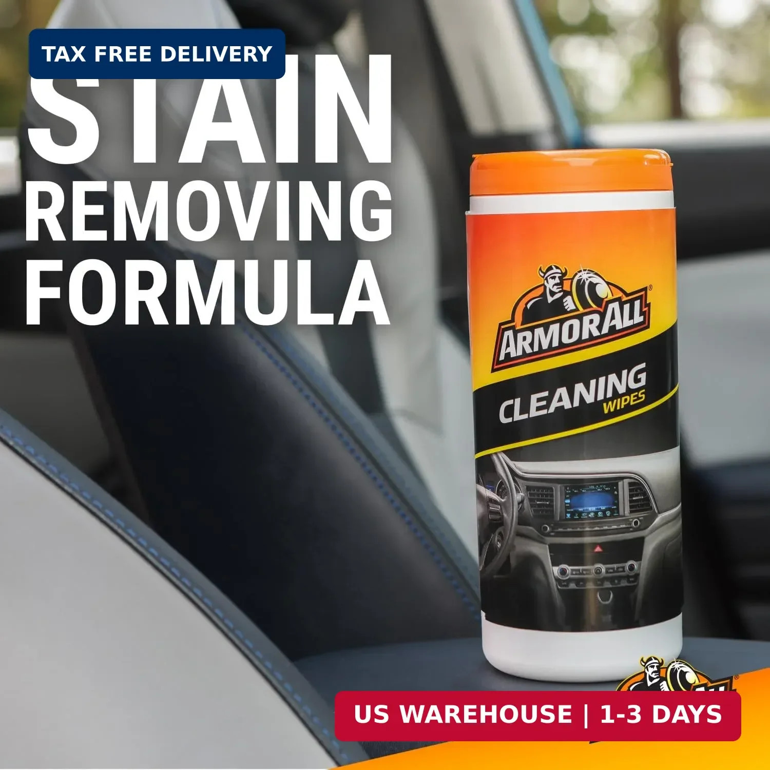 Armor All Car Cleaning Wipes, Wipes for Car Interior and Car Exterior, 90 Wipes