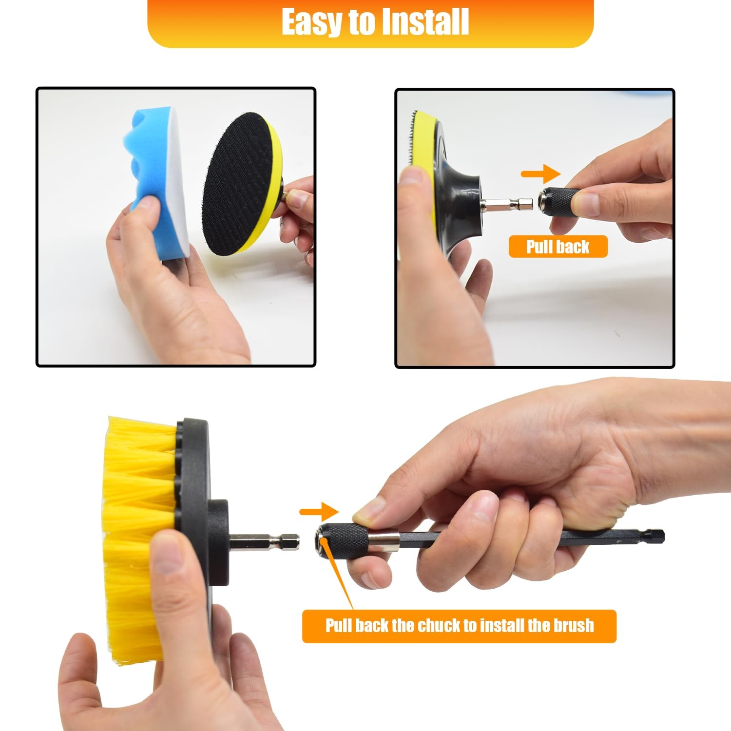 30pcs Drill Brush Attachment Setdrill Scrubber Brush Kit Include Scrub Pads Spon