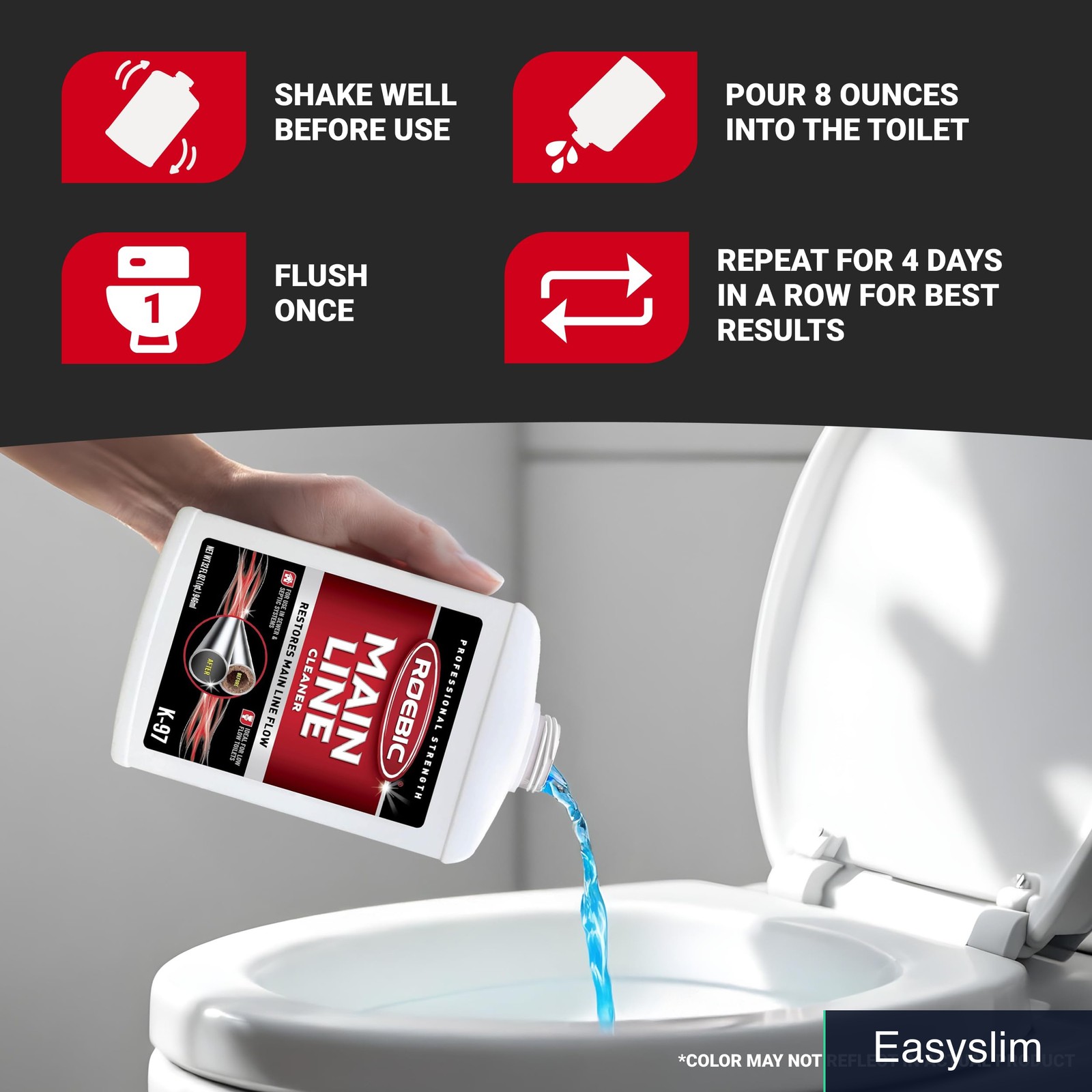 Sewer Main Line Drain Cleaner Liquid 32 oz Bacteria Enzymes Safe