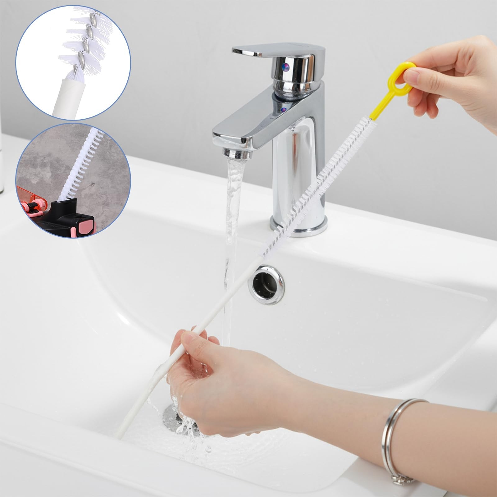 Shimmeroo 4Pcs Long Straw Cleaner Brush, 10.2In Extra Long Straw Tube Brush