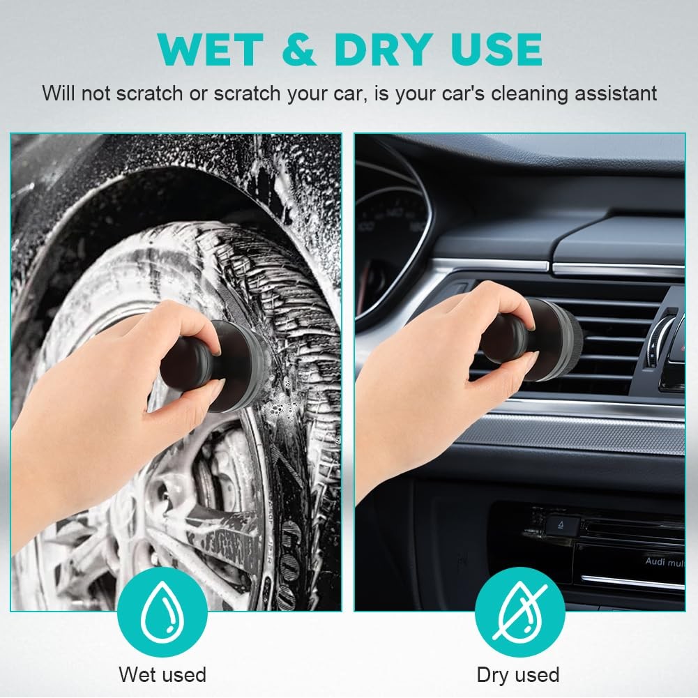 2 Pack Auto Detail Brushes, Tire Shine Applicator Brush, Automotive Tire Dressin
