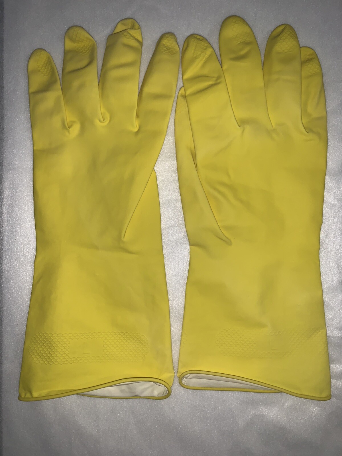 Yellow Latex Household Cleaning Dishwashing Gloves – 3 Pairs (6 Gloves) – Large