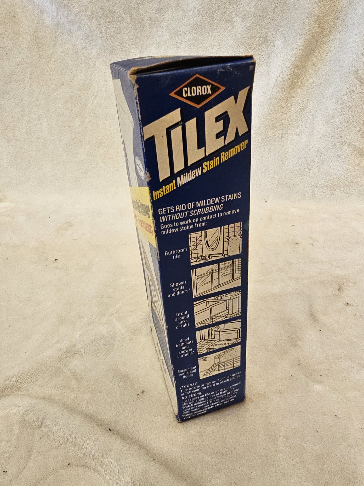 Vintage 1980 Clorox Tilex Instant Mildew Remover 16oz Bottle Box Prop Display