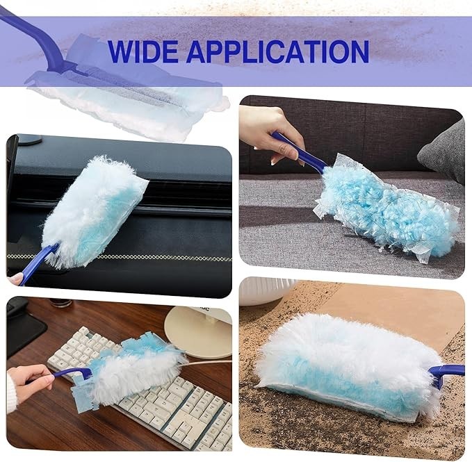 40 pcs Duster Refills Disposable Duster Refills Compatible for Swiffer (Blue)