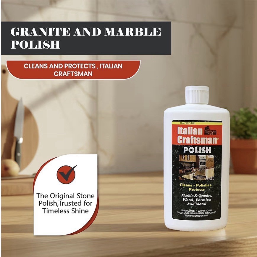 New Italian Craftsman Polish Multi Surface Granite & Marble Polish, 16 Fl. Oz.