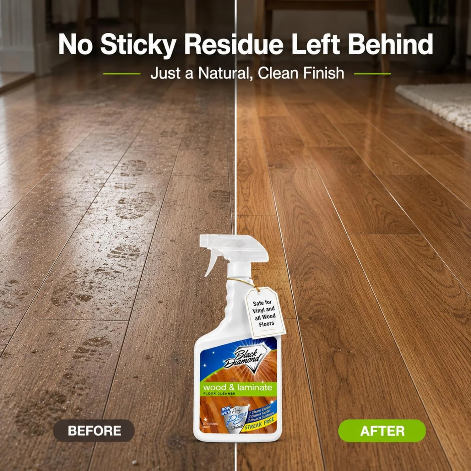 Black Diamond Stoneworks Wood & Laminate Floor Cleaner – No-Rinse Streak-Free Cl
