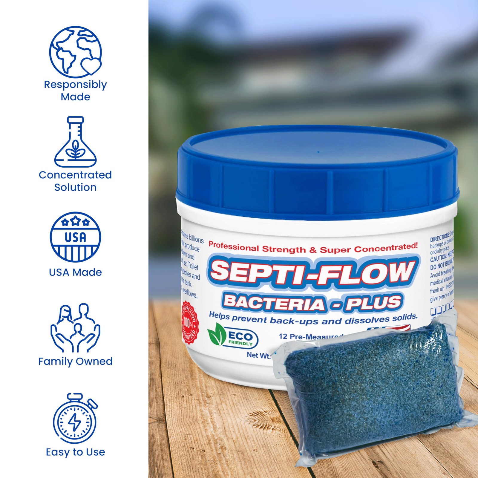 Septic Tank Treatment | Enzyme Pods | 1 Year Supply | 2+ Billions Blue