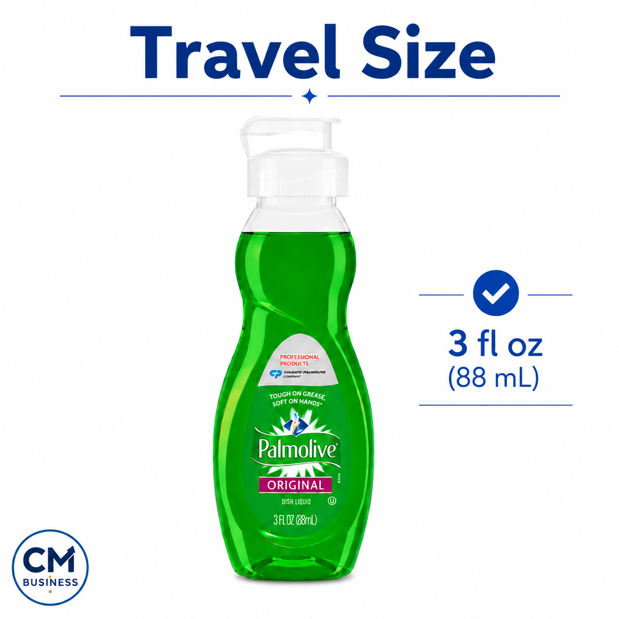 Palmolive Original Dish Soap Travel Size 3 fl oz (88mL) Pack of 3 TSA Approved