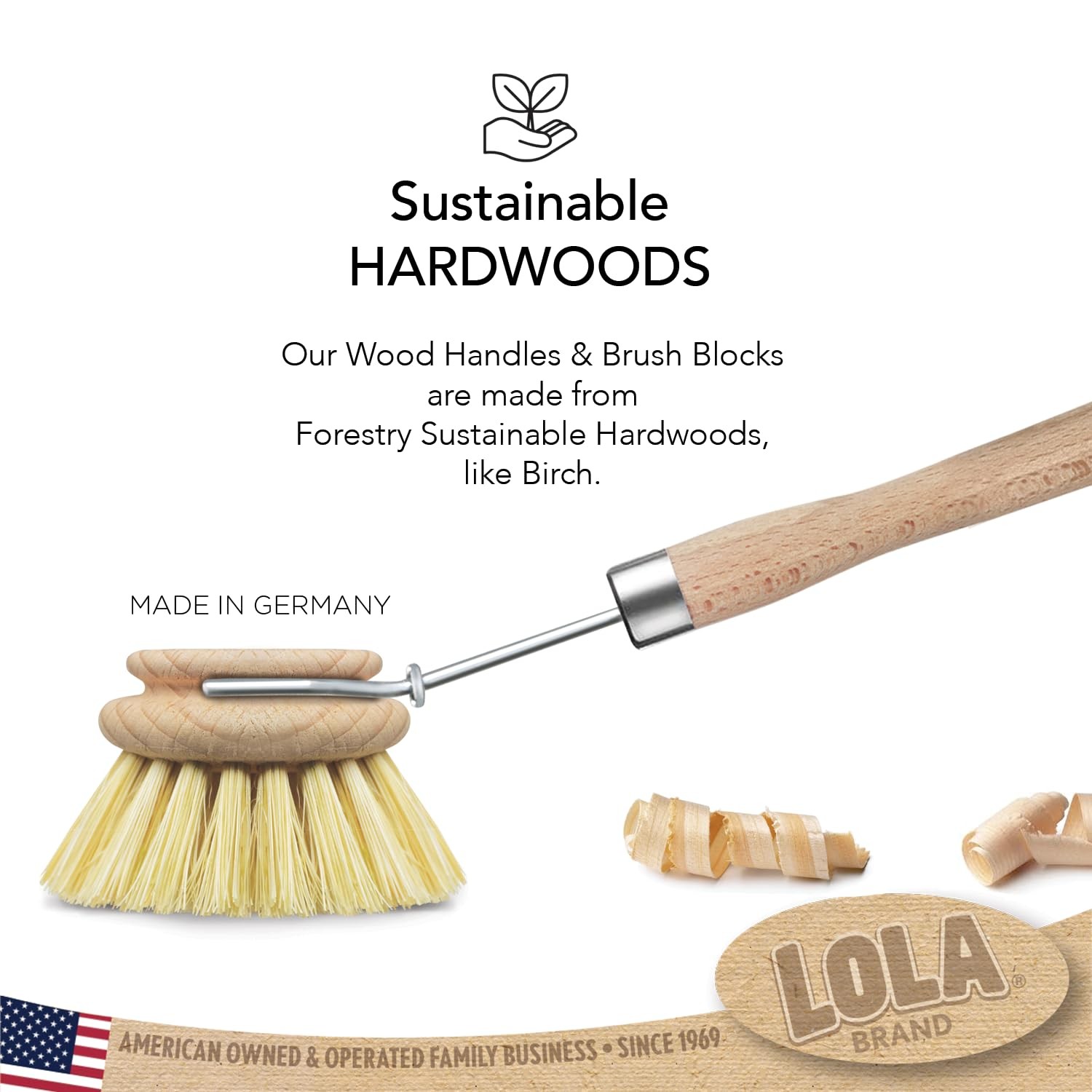 Dishwashing & Vegetable Brush The Original, 3″ Head, Sustainable Wood Handle …