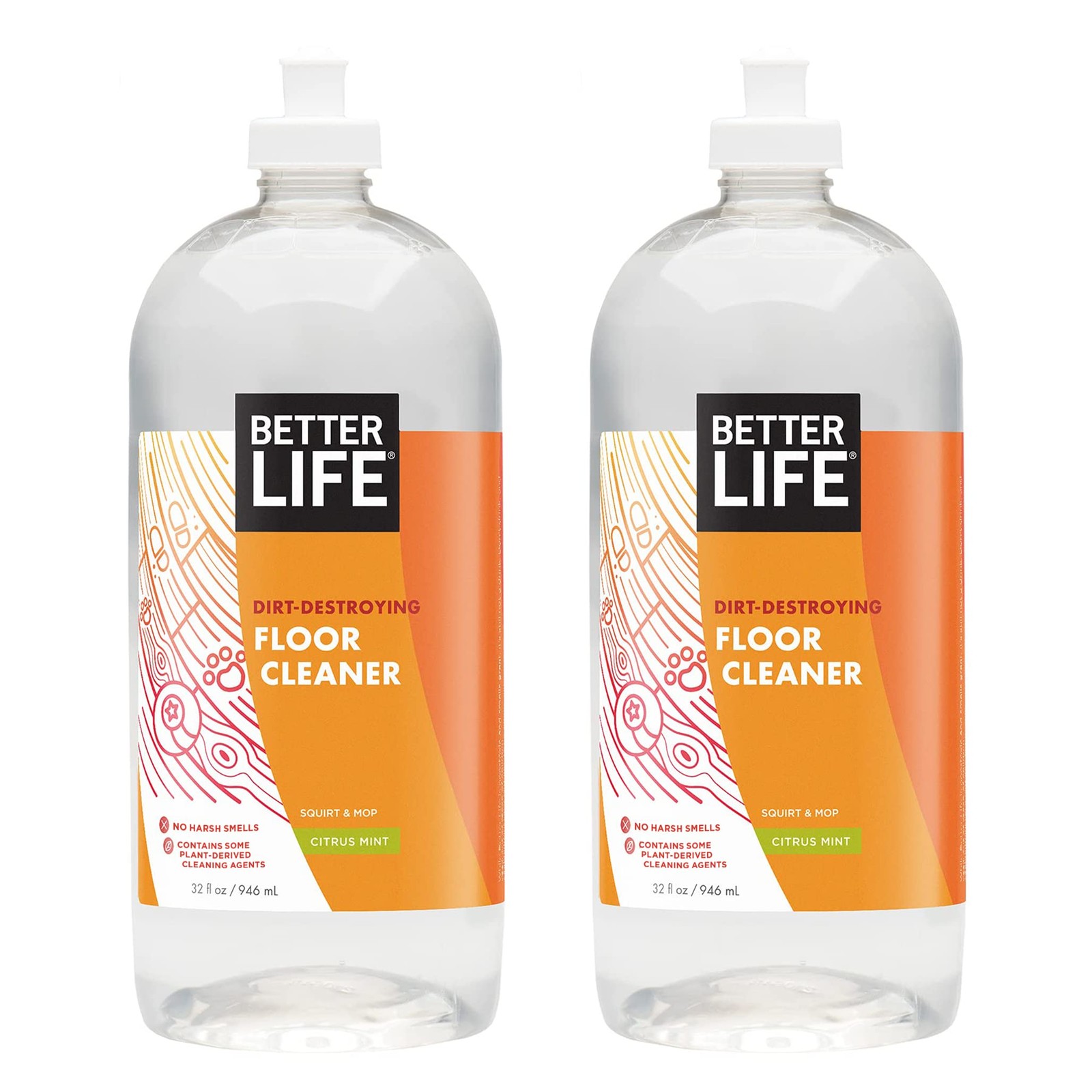 Better Life Naturally Dirt-destroying Floor Cleaner, Citrus Mint, 32 Fl Oz (pack