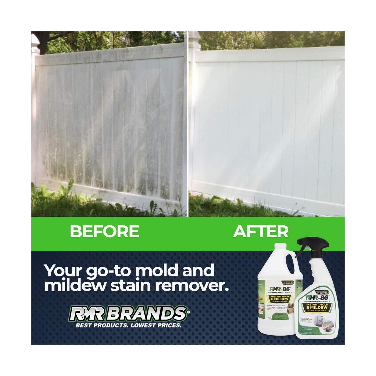 RMR-86 Instant Mold and Mildew Stain Remover Spray – Scrub Free Formula, 2 Pa…