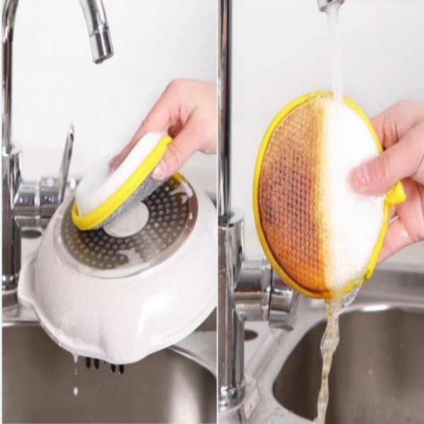 4pieces Double-Sided Scouring Pads Dish Pan Washing Sponge Kitchen Cleaning Tool
