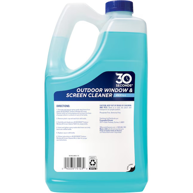 30 SECONDS Outdoor Window & Screen Cleaner 1 Gal Glass Cleaner Refill