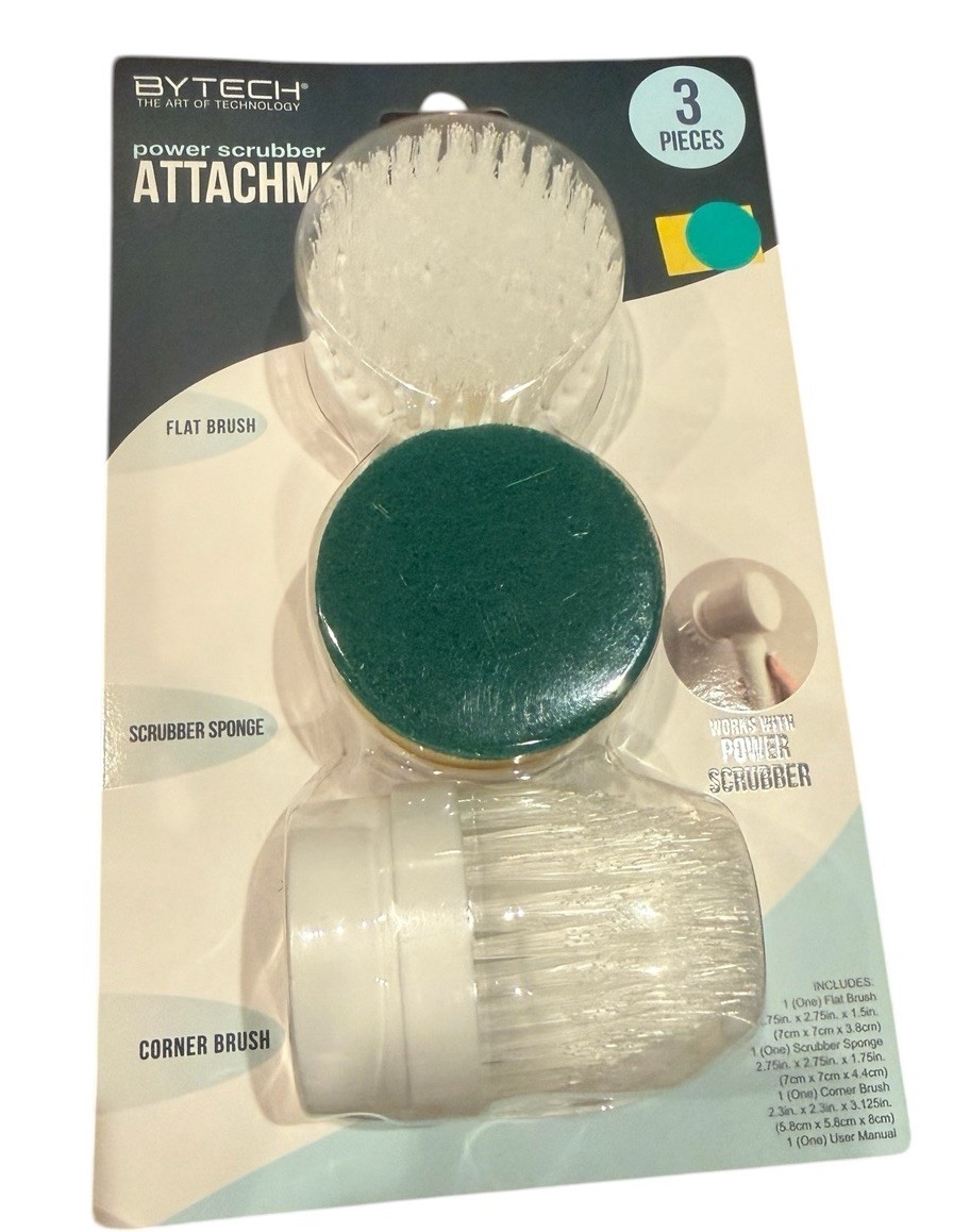Bytech Power Scrubber 3 Piece Attachment Set BY-HH-MC-104-X3 Sealed