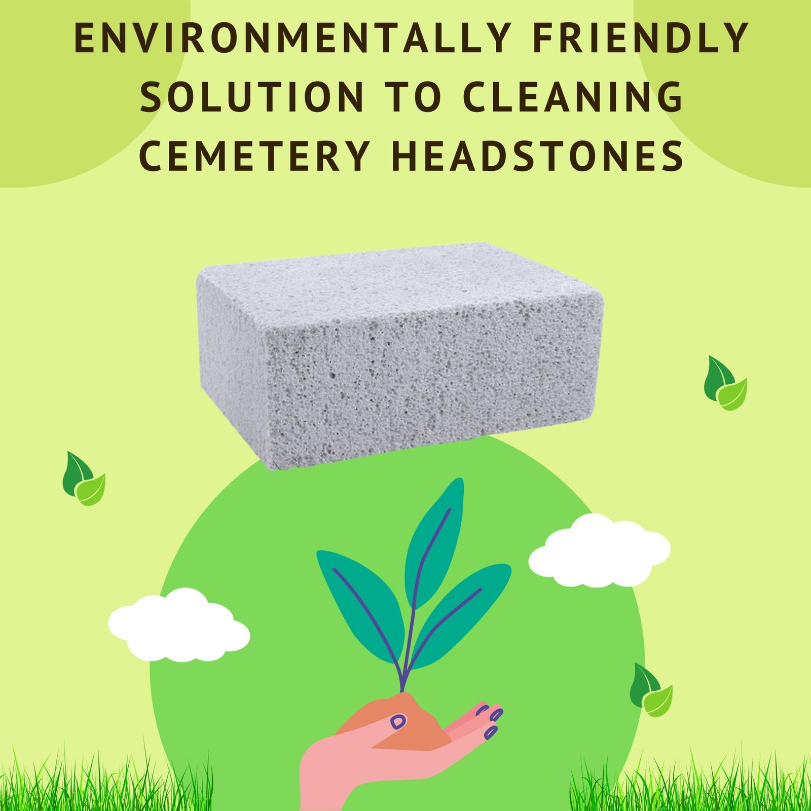 Headstone Cleaning Stones – Granite Headdstone Cleaning Kit for Cemetery Memo…