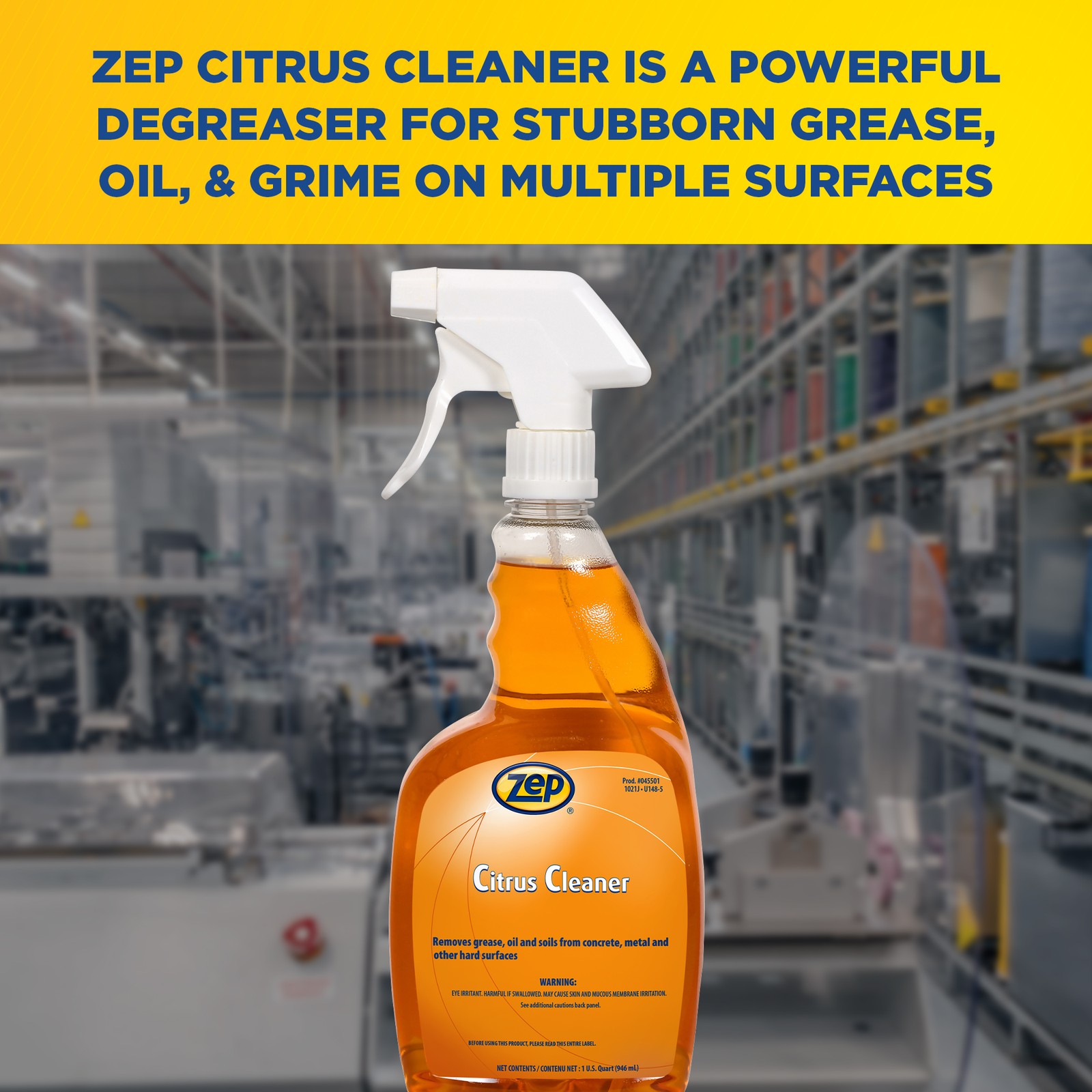 Zep Citrus Cleaner – 32 Ounce (Case of 12) 45501 – Removes Grease, Oil, and